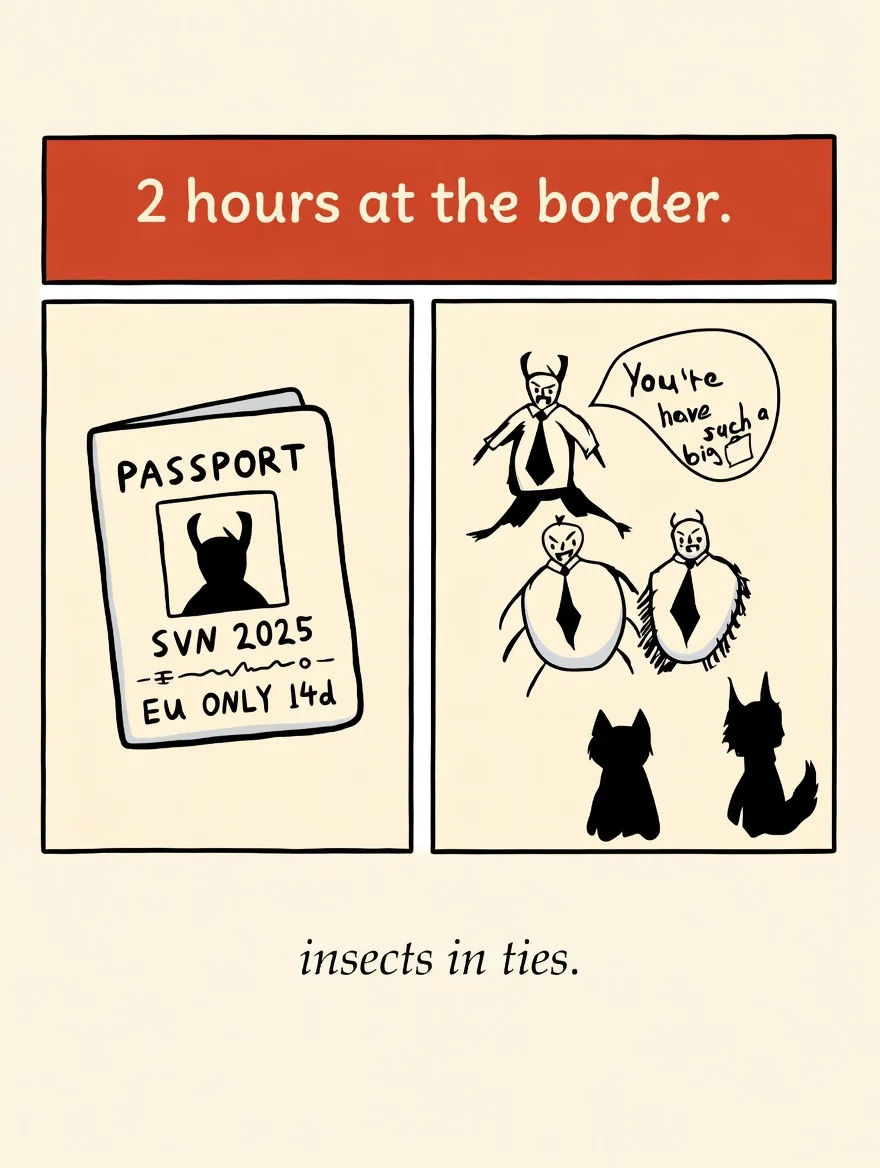 2 hours at the border