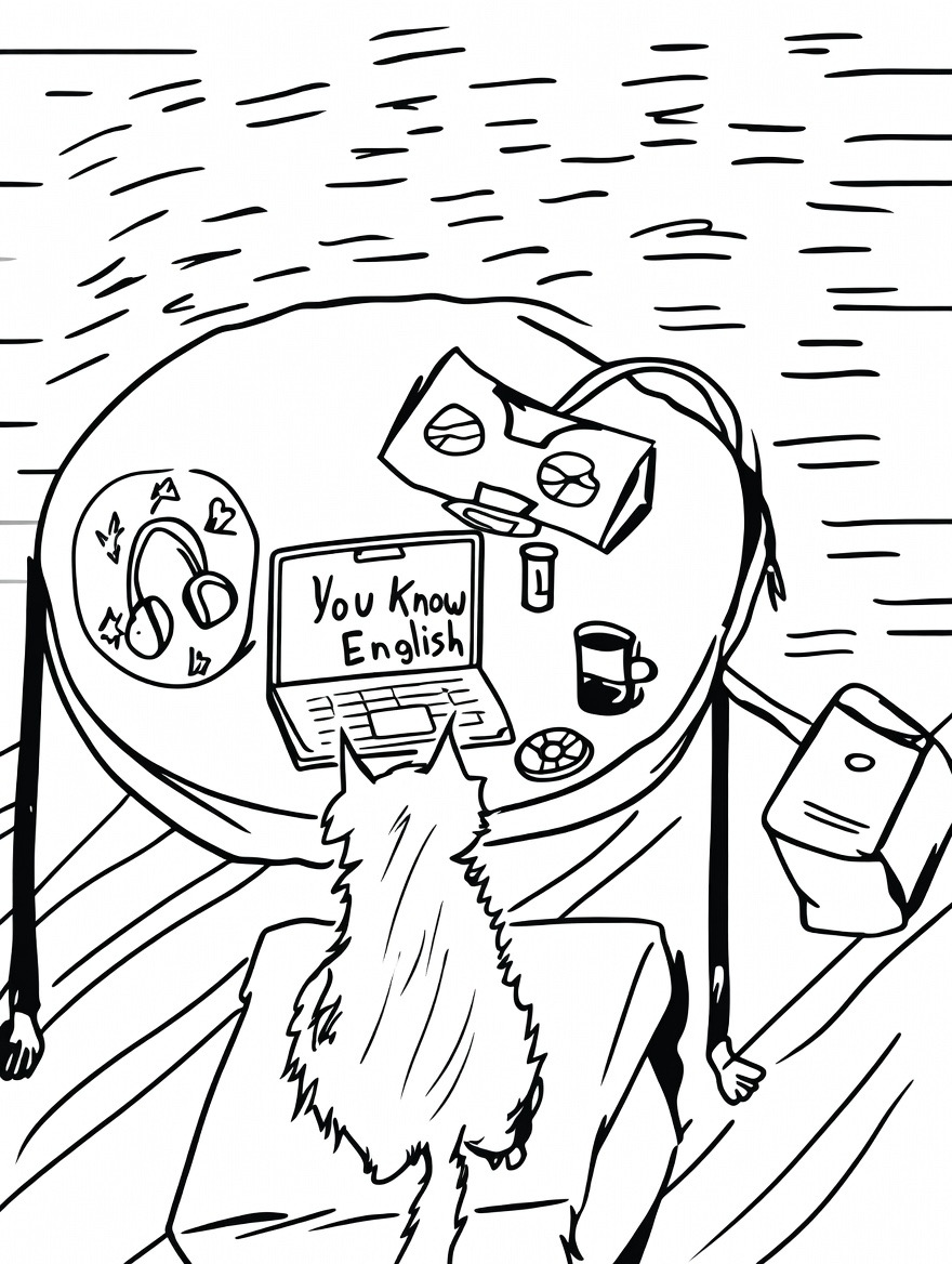 Kisa passed Duolingo — line study