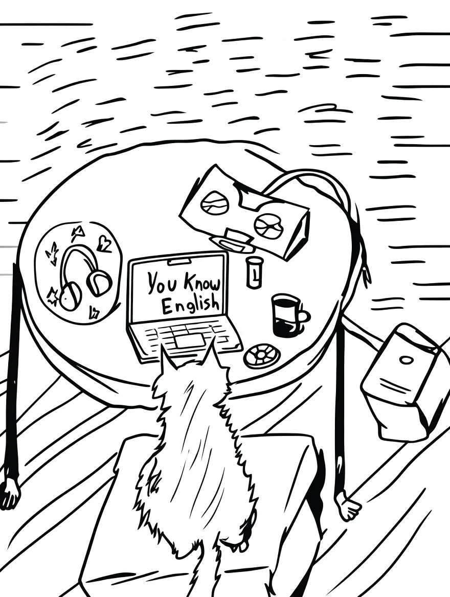 Kisa passed Duolingo — line study
